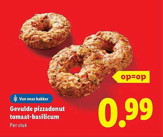 Gevulde pizzadonut tomaat-basilicum