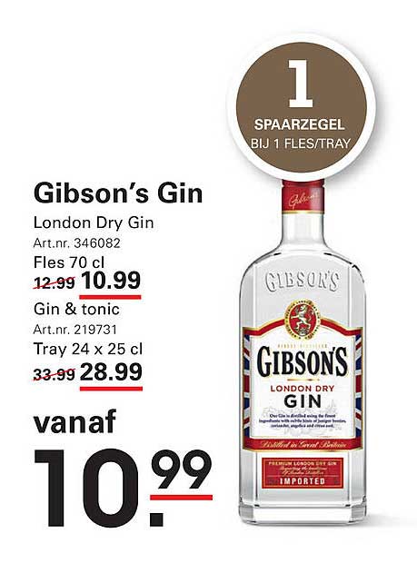Gibson’s Gin London Dry Gin 70 cl
