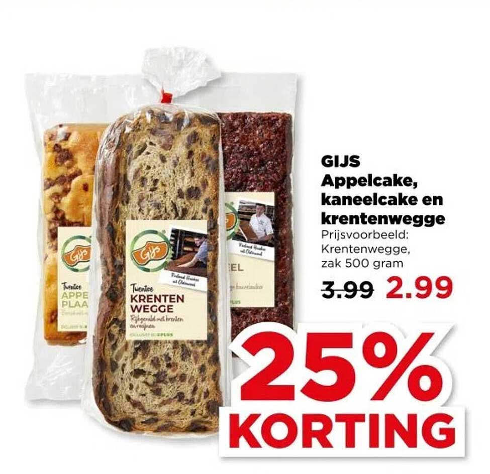 GIJS Appelcake, kaneelcake en krentenwegge