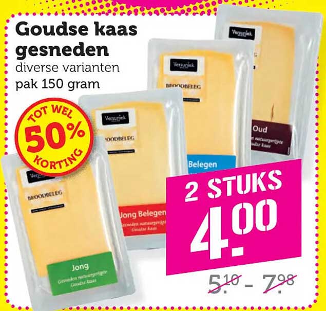 Goudse kaas gesneden diverse varianten pak 150 gram