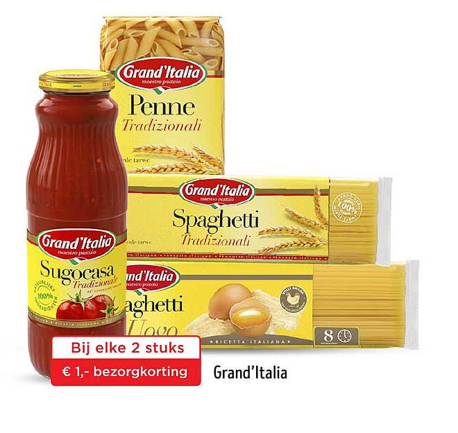Grand’Italia Pasta en Sauzen aanbieding