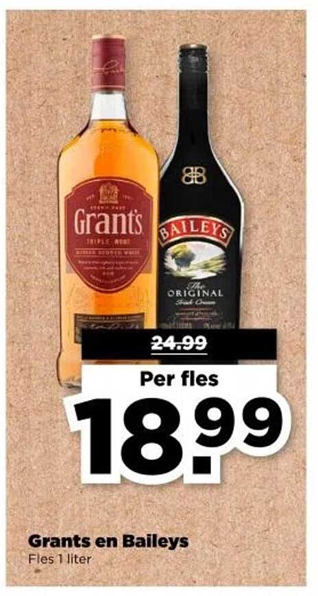 Grants en Baileys Fles 1 liter