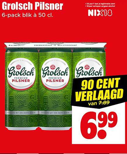 Grolsch Pilsner 6-pack blik à 50 cl.
