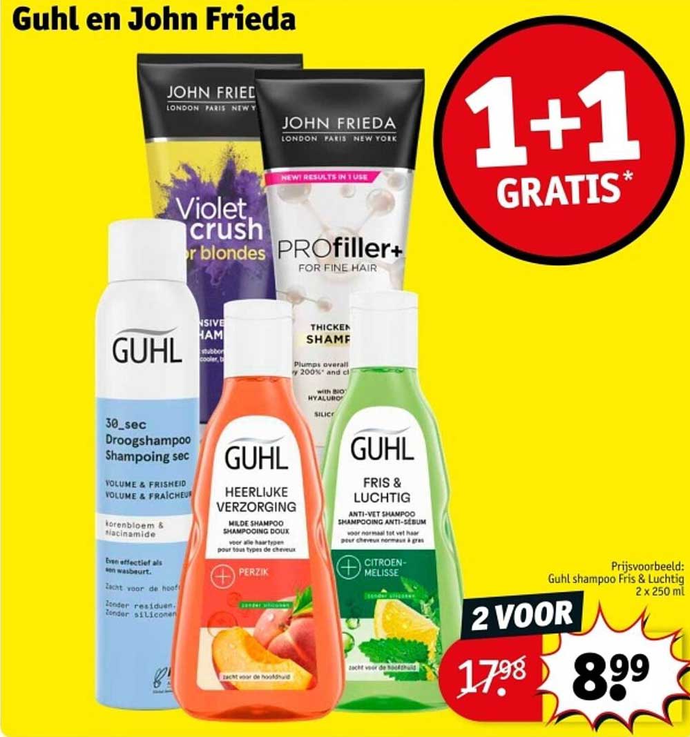 Guhl en John Frieda 1+1 Gratis