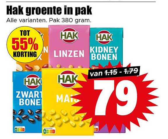 Hak groente in pak