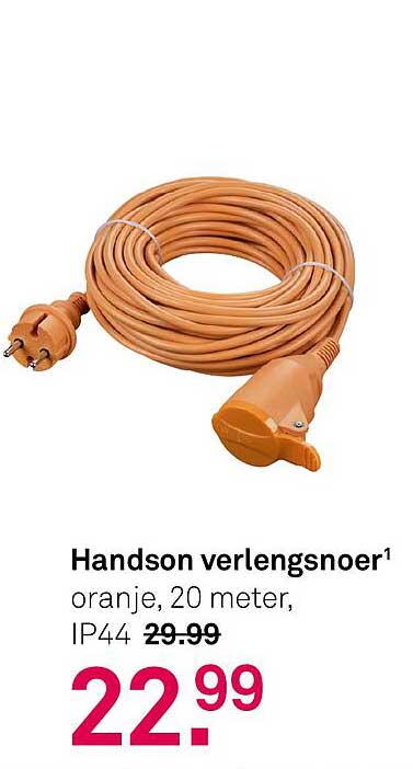 Handson verlengsnoer1 oranje, 20 meter, IP44