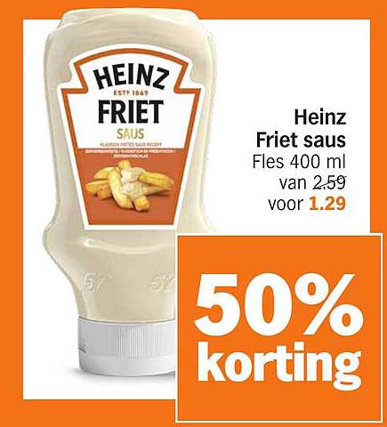 Heinz Friet saus Fles 400 ml van 2.59 voor 1.29