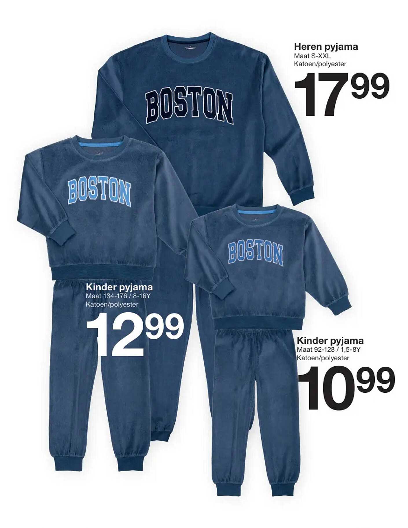 Heren pyjama - 17,99 / Kinder pyjama - 12,99 / Kinder pyjama - 10,99