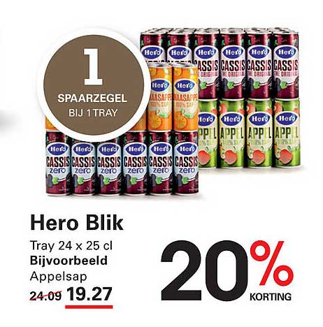 Hero Blik Tray 24 x 25 cl