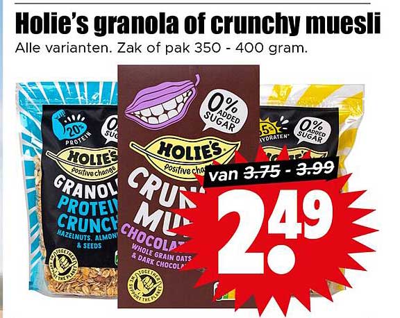 Holie's granola of crunchy muesli