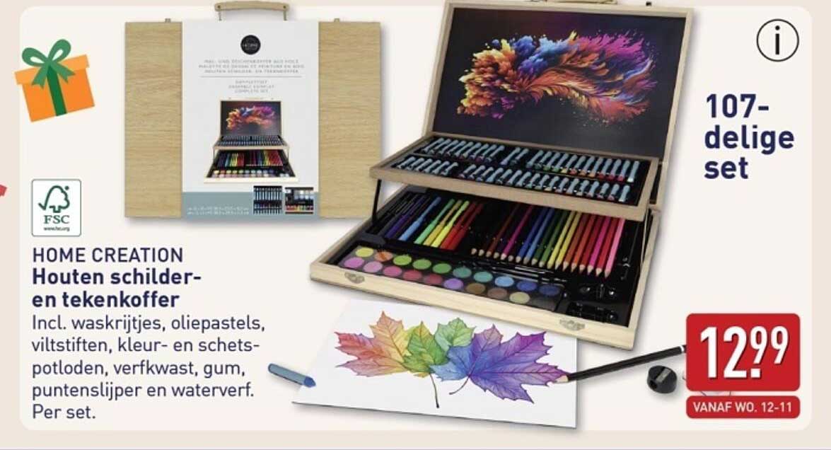 HOME CREATION Houten schilder- en tekenkoffer