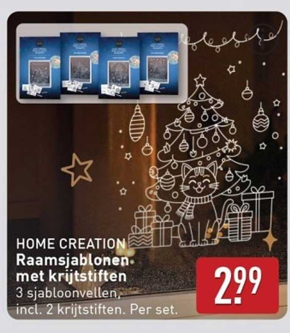 HOME CREATION Raamsjablonen met krijtstiften