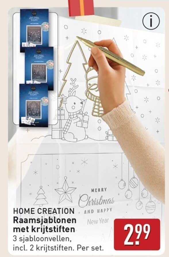 HOME CREATION Raamsjablonen met krijtstiften