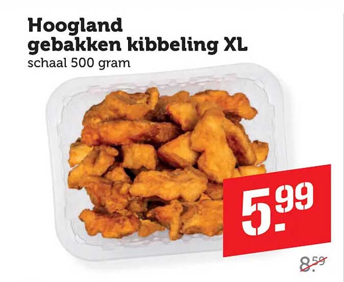 Hoogland gebakken kibbeling XL schaal 500 gram