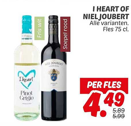 I HEART OF NIEL JOUBERT Alle varianten. Fles 75 cl.