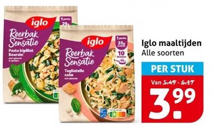 Iglo maaltijden Alle soorten
