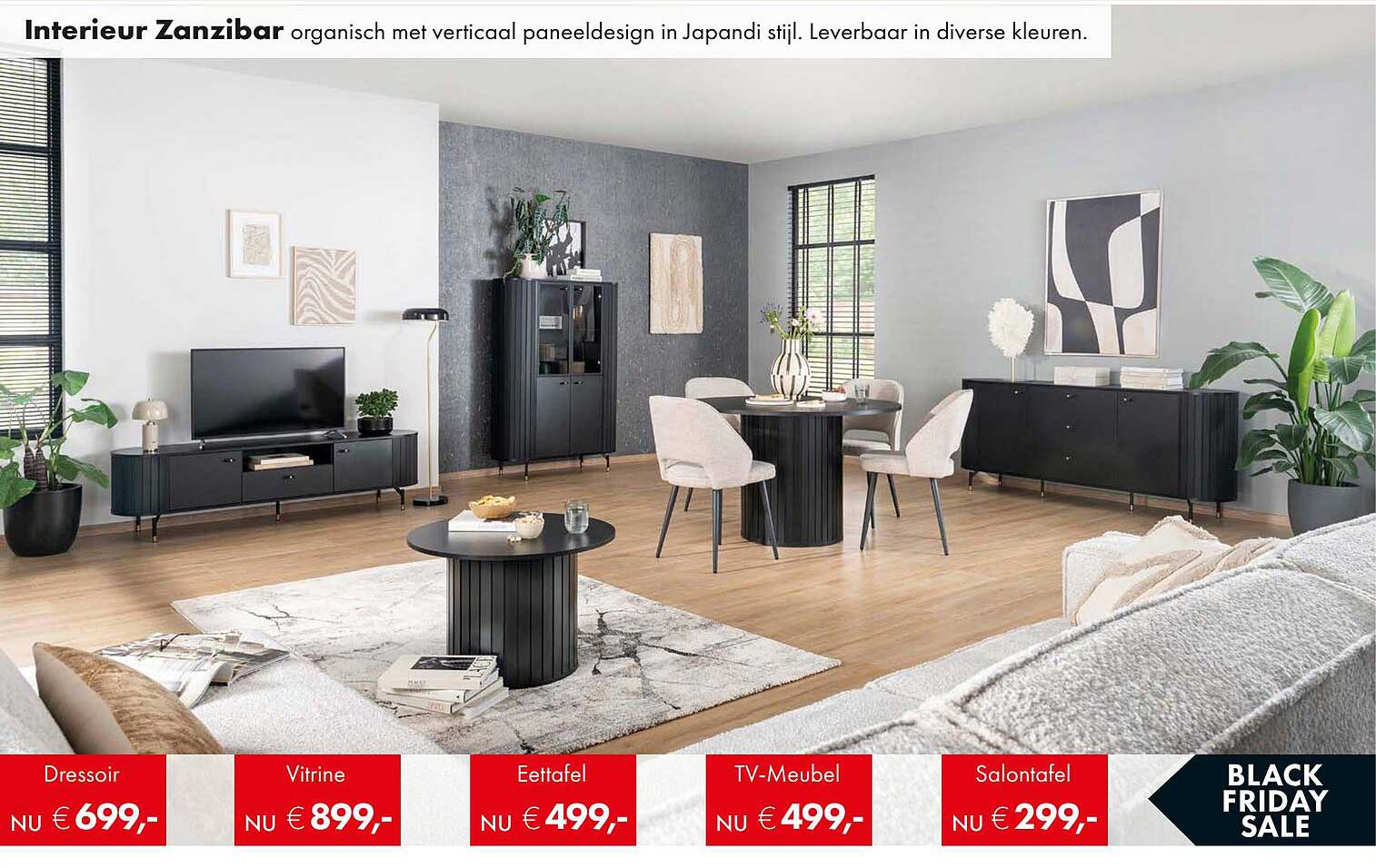 Interieur Zanzibar - Organisch met verticaal paneelontwerp in Japandi stijl.
