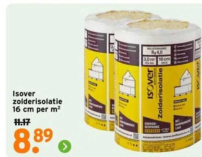 Isover zolderisolatie 16 cm per m²
