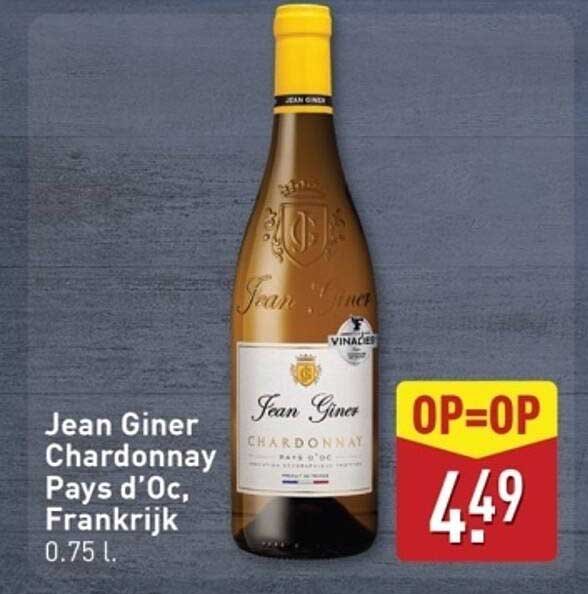 Jean Giner Chardonnay Pays d'Oc, Frankrijk - 0.75 L