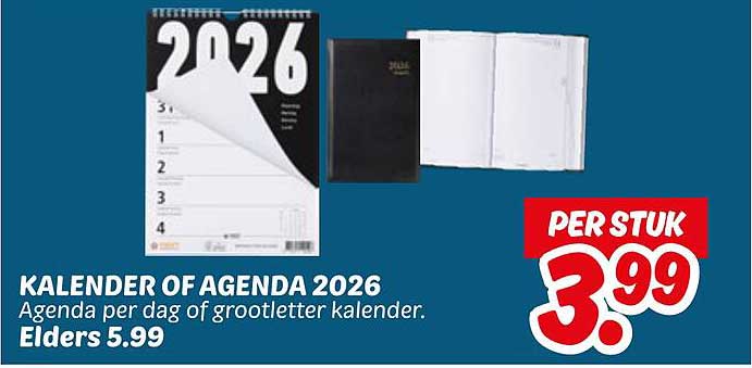 KALENDER OF AGENDA 2026