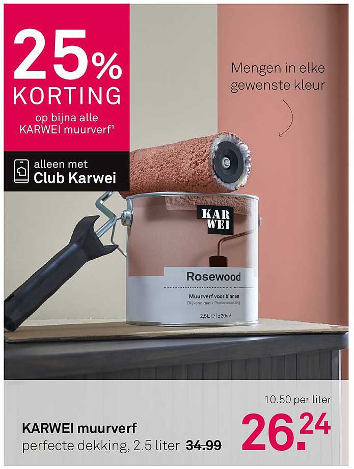 KARWEI muurverf perfecte dekking, 2.5 liter