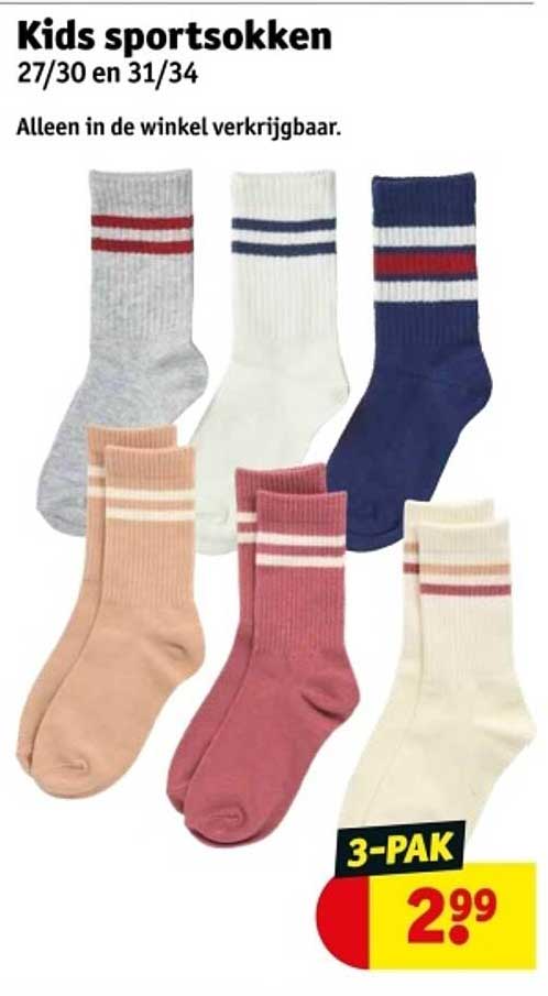 Kids sportsokken 27/30 en 31/34