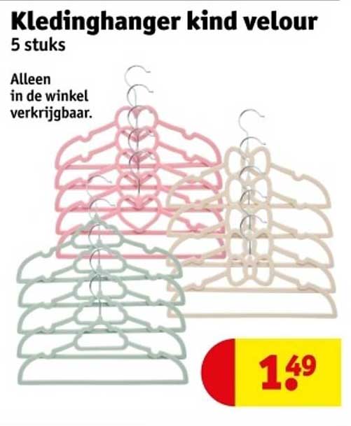 Kledinghanger kind velour 5 stuks