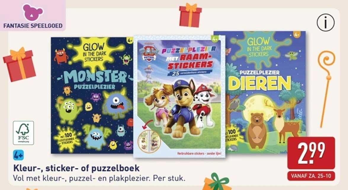 Kleur-, sticker- of puzzelboek