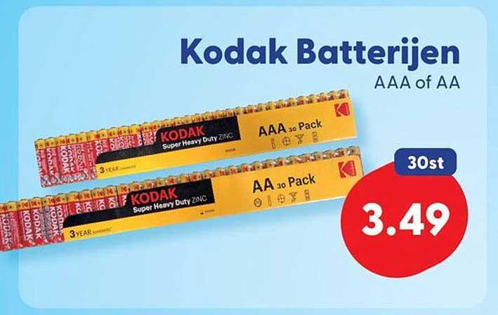 Kodak Batterijen AAA of AA 30 Pack