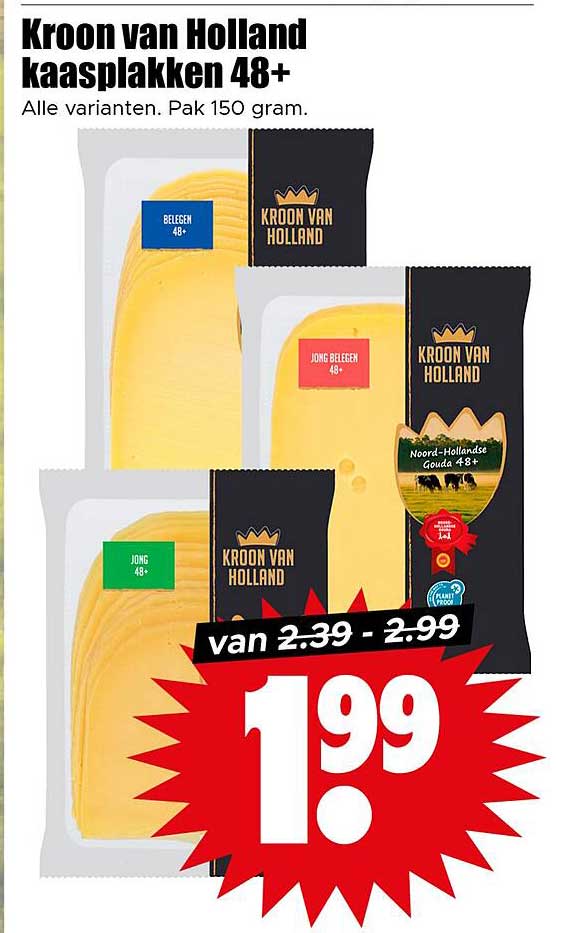 Kroon van Holland kaasplakken 48+