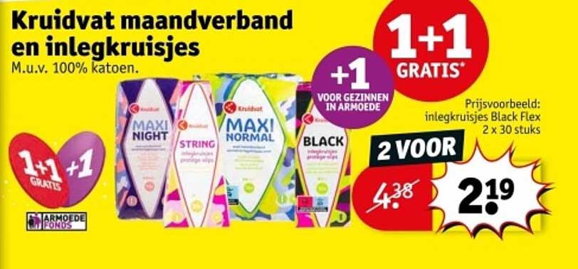 Kruidvat maandverband en inlegkruisjes