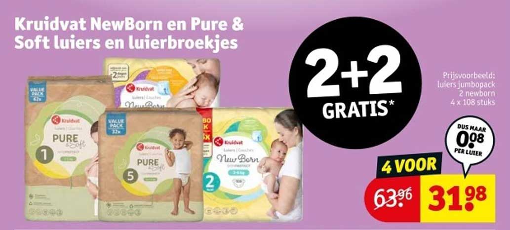 Kruidvat NewBorn en Pure & Soft luiers en luierbroekjes
