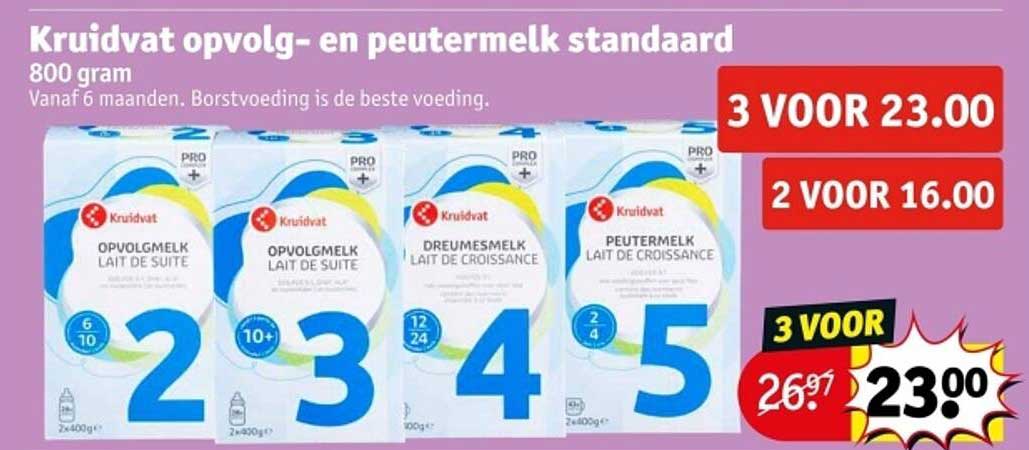 Kruidvat opvolg- en peutermelk standaard 800 gram