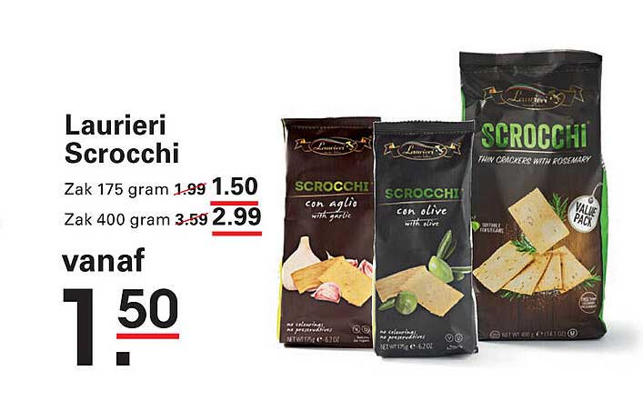 Laurieri Scrocchi 175 gram v.a. 1,50