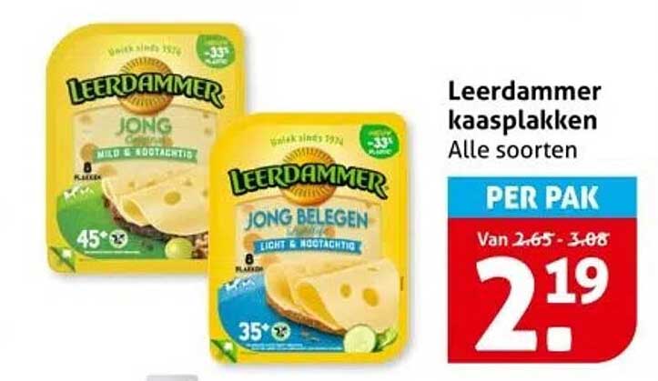 Leerdammer kaasplakken Alle soorten