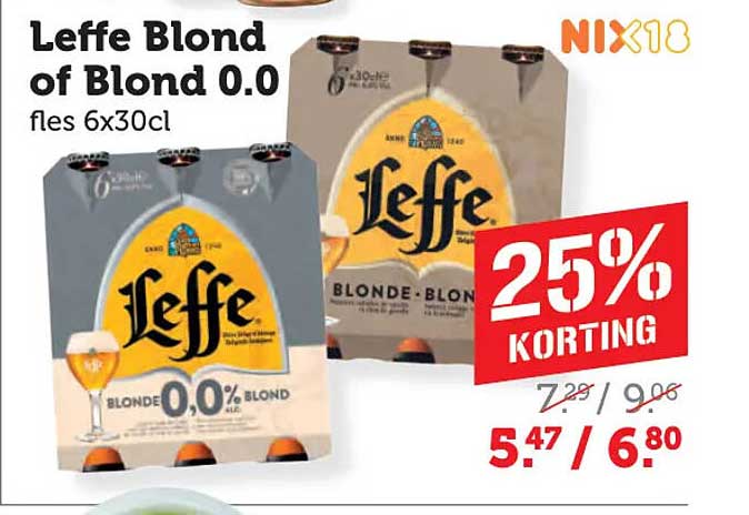 Leffe Blond of Blond 0.0 fles 6x30cl