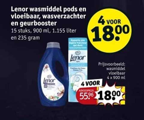 Lenor wasmiddel pods en vloeibaar, wasverzachter en geurbooster