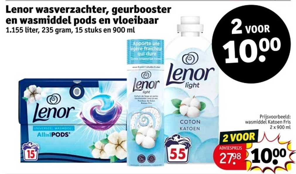 Lenor wasverzachter, geurboster en wasmiddel pods en vloeibaar
