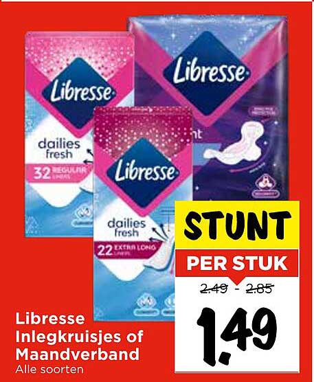 Libresse Inlegkruisjes of Maandverband Alle soorten