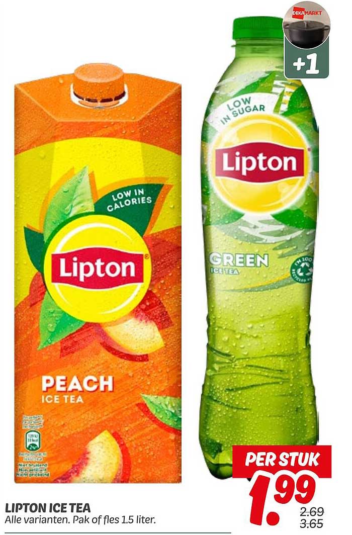 LIPTON ICE TEA Alle varianten. Pak of fles 1.5 liter.