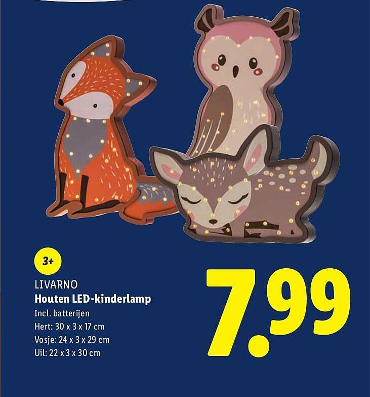 LIVARNO Houten LED-kinderlamp