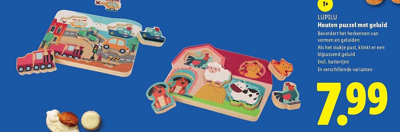 LUPILU Houten puzzel met geluid