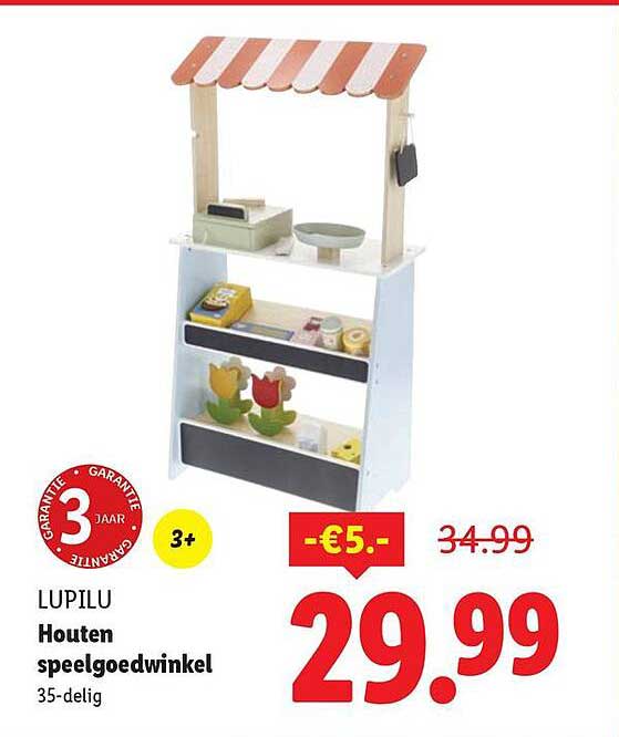 LUPILU Houten speelgoedwinkel 35-delig