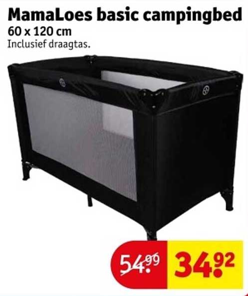 MamaLoes basic campingbed 60 x 120 cm Inclusief draagt tas.
