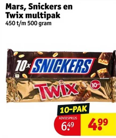Mars, Snickers en Twix multipak