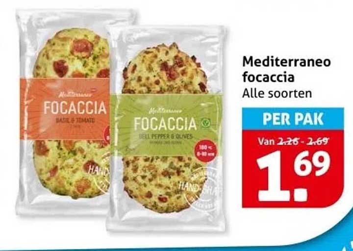 Mediterraneo focaccia Alle soorten