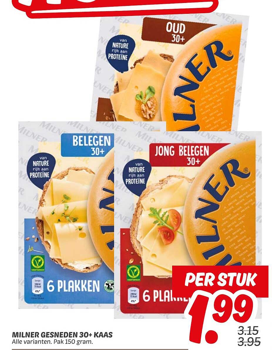 MILNER GESNEDEN 30+ KAAS - 6 PLAKKEN