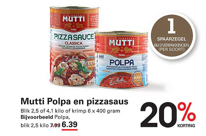 Mutti Polpa en pizzasaus