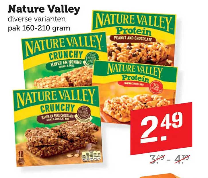 Nature Valley diverse varianten pak 160-210 gram