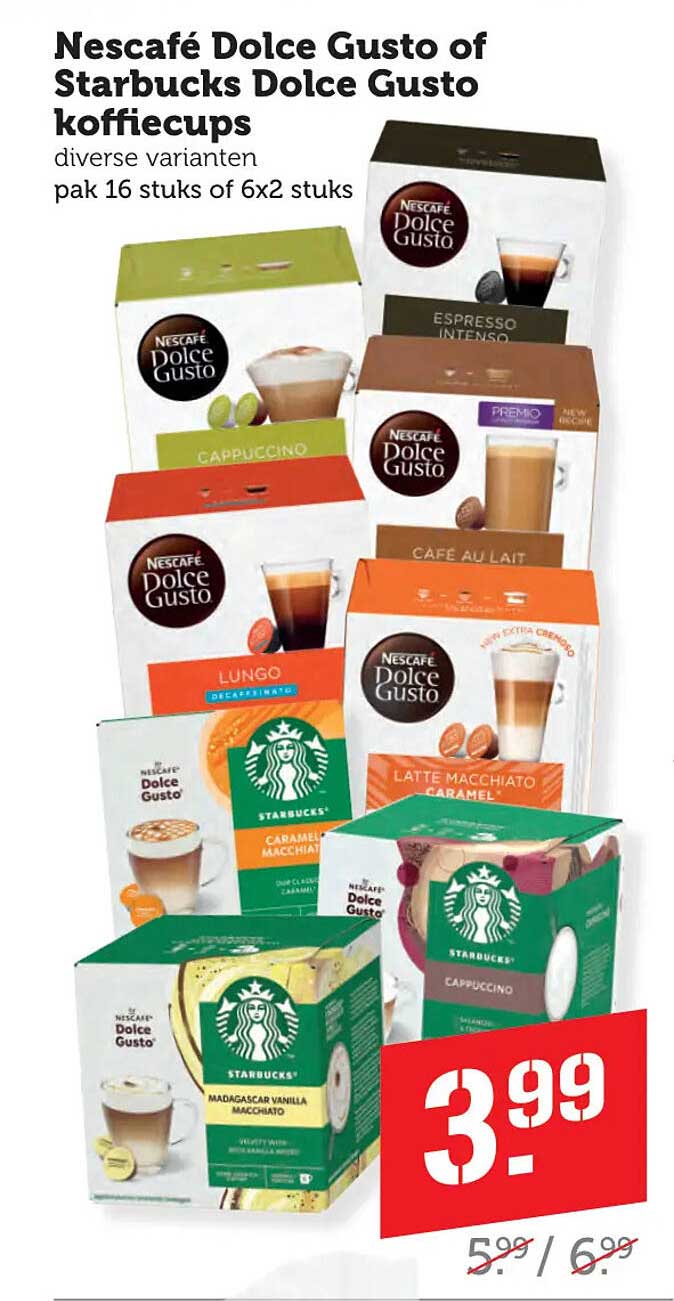 Nescafé Dolce Gusto of Starbucks Dolce Gusto koffiecups